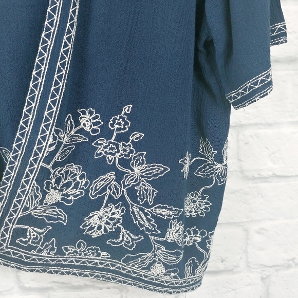 Blu Pepper Open Front Short Sleeve Cardigan Large - Picture 2 of 7